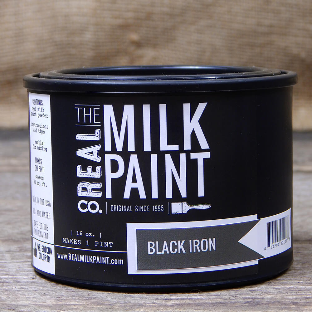 Real Milk Paint (cuarto de galón (32 onzas), pintura de madera negra para  muebles, pintura mate para armarios, paredes, ladrillo y piedra, orgánica a